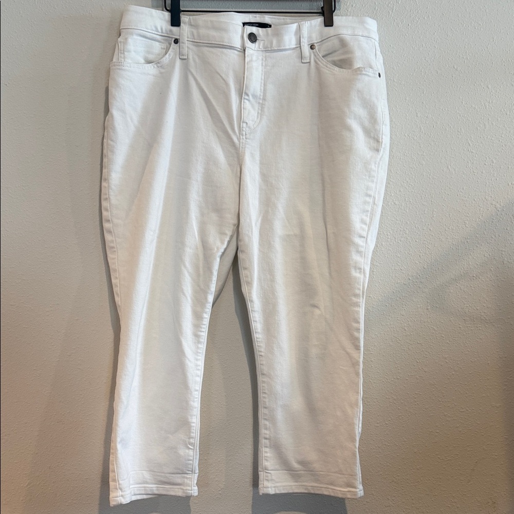 Simply Vera Vera Wang White Wide-Leg Capris - Picture 2 of 7